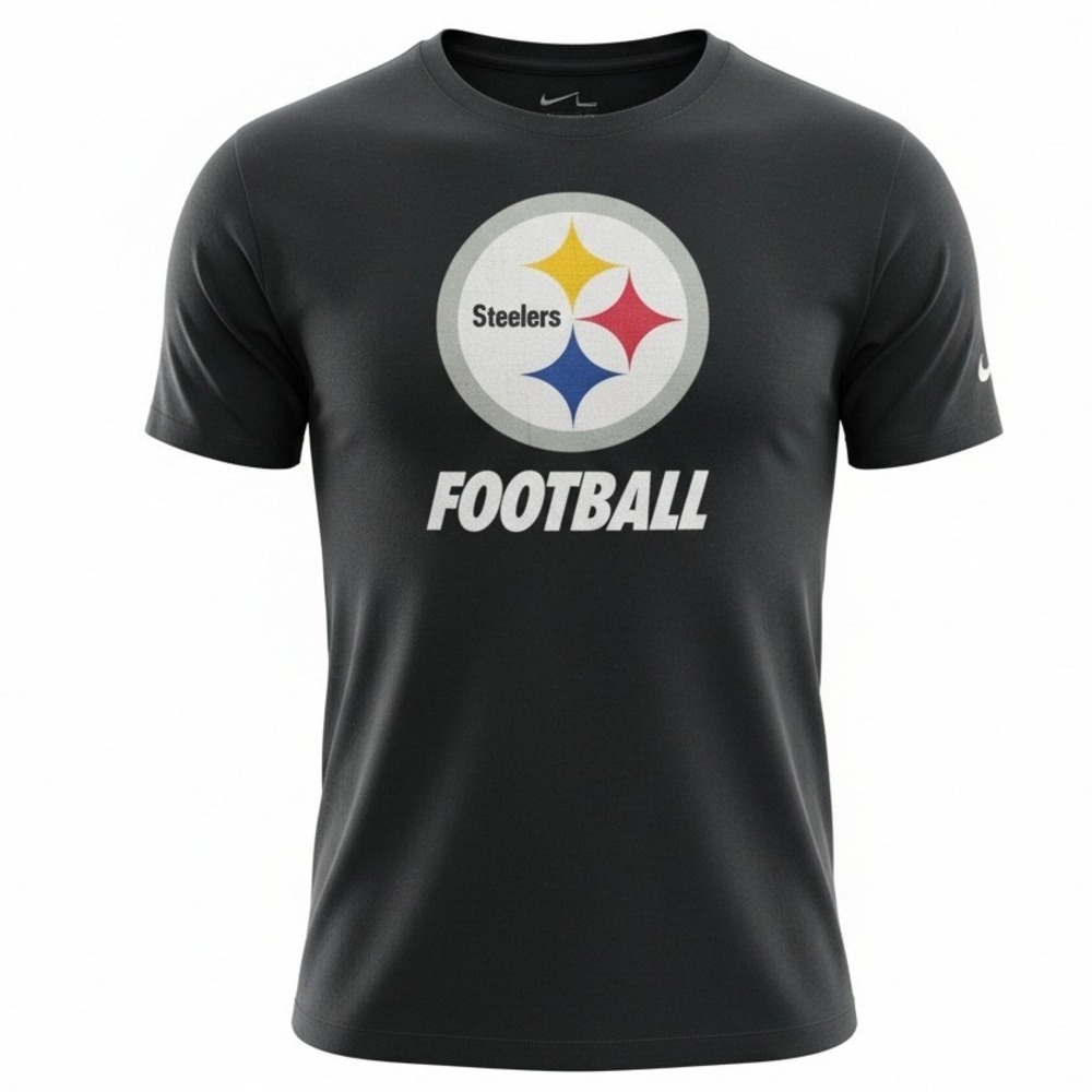 Nike Mens Pittsburgh Steelers T-Shirt Graphic Cotton Sporty Casual Black M